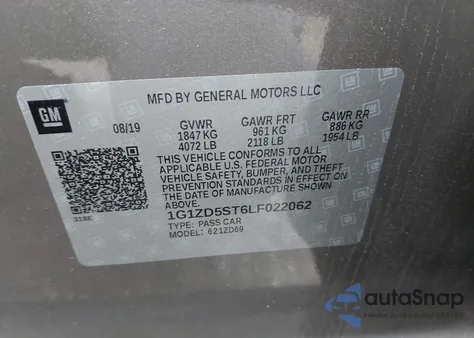 2020 Chevrolet Malibu Fwd Lt from USA, damaged, VIN 1G1ZD5ST6LF022062